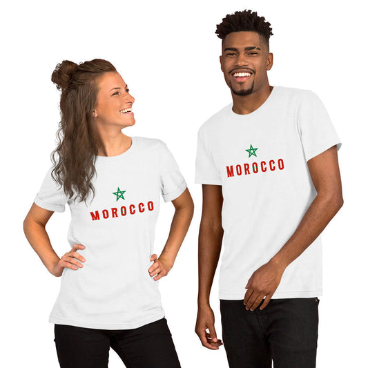 Wear Your Pride: The Morocco Flag Star Unisex T-Shirt