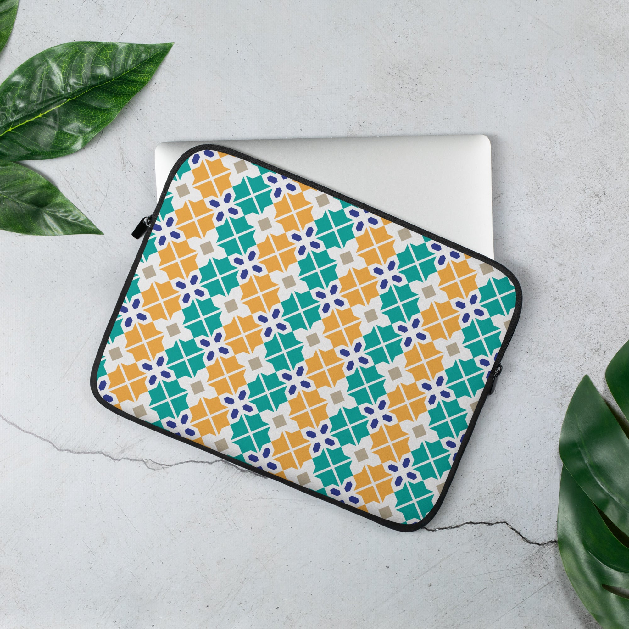 Colorful Geometric Lattice Laptop Sleeve