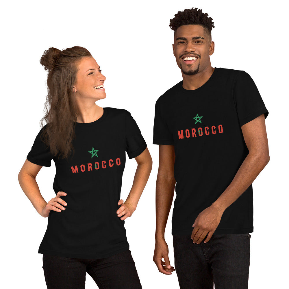 Morocco Flag Star Unisex T-Shirt