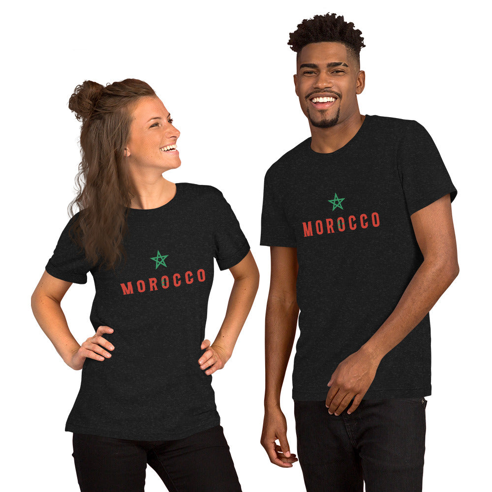 Morocco Flag Star Unisex T-Shirt