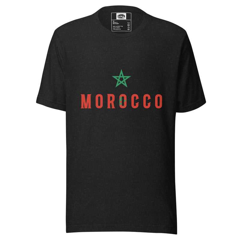 Morocco Flag Star Unisex T-Shirt