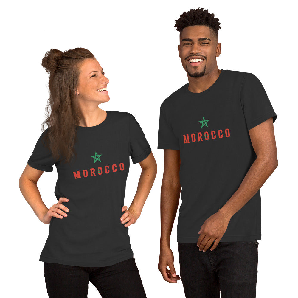 Morocco Flag Star Unisex T-Shirt