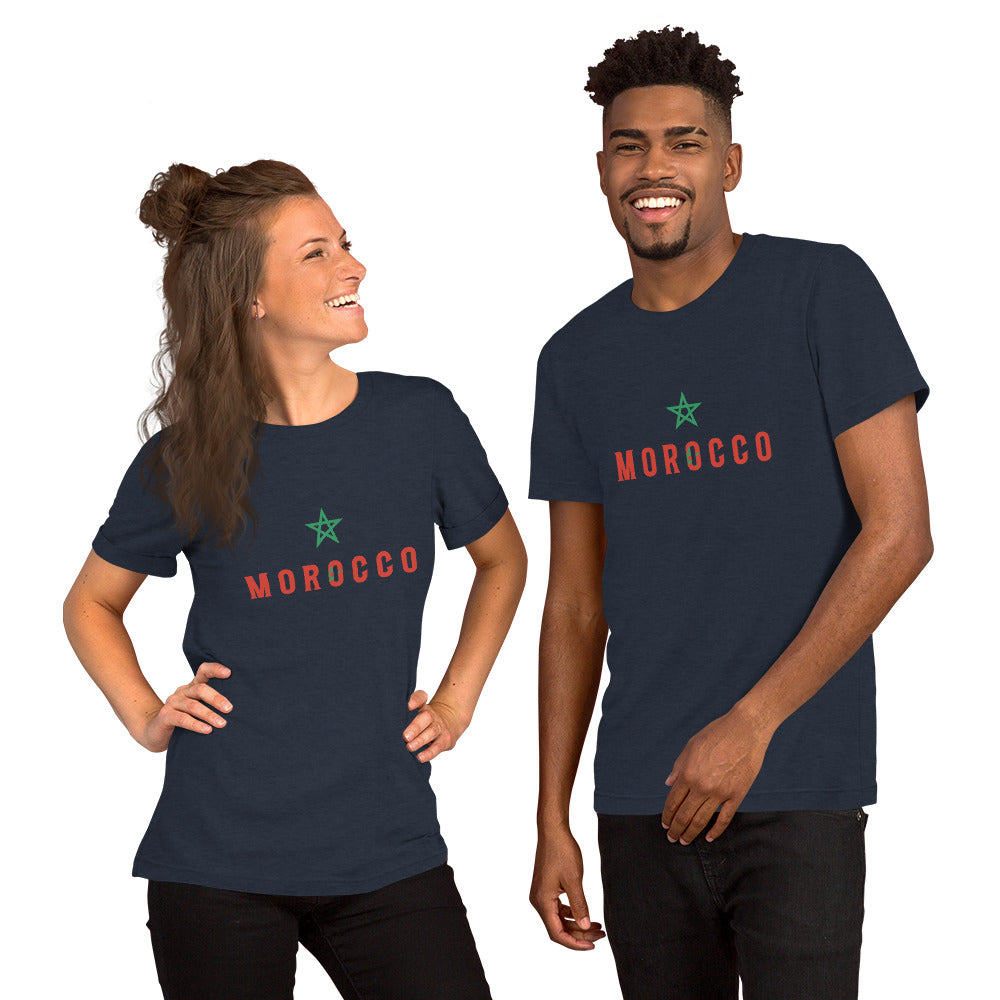 Morocco Flag Star Unisex T-Shirt